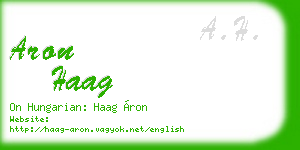 aron haag business card