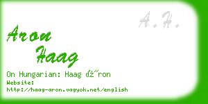 aron haag business card